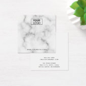 Kundiges Logo, weiße Ohrring-Visitenkarte aus Marm (Schreibtisch)