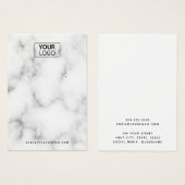 Kundiges Logo, weiße Ohrring-Visitenkarte aus Marm (Vorne & Hinten)