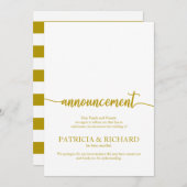 Kündigung storniert Hochzeit Elegantes Gold-Script Einladung (Vorne/Hinten)