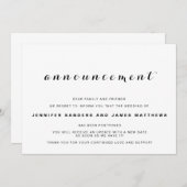 Kündigung von Hochzeiten Einladung (Vorne/Hinten)