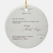 Kündigungsbrief Präsidenten-Richard M. Nixon Keramik Ornament (Hinten)