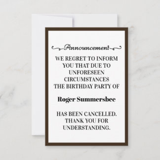 Kündigungskarten für Geburtstagsparty Ankündigung