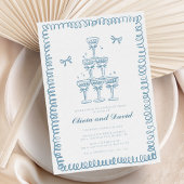 Kundrawn French Blue Probe Dinner Hochzeit Einladung