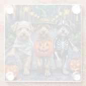 Kundsch Hunde beim Trick-or-Treat Halloween-Kostüm Glasuntersetzer (Rückseite)