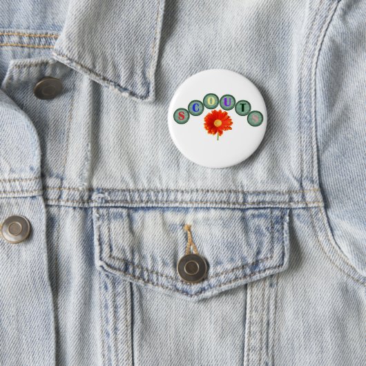 Kundschaftender Blumenknopf Button (Beispiel)