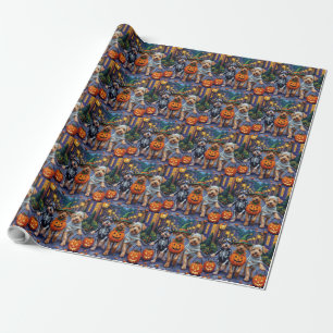Kundschafter-Hunde beim Trick-or-Treat Halloween-K Geschenkpapier