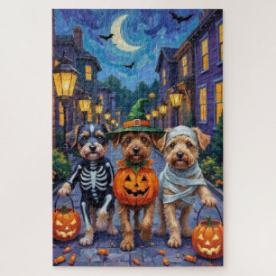 Kundschafter-Hunde beim Trick-or-Treat in Hallowee Puzzle