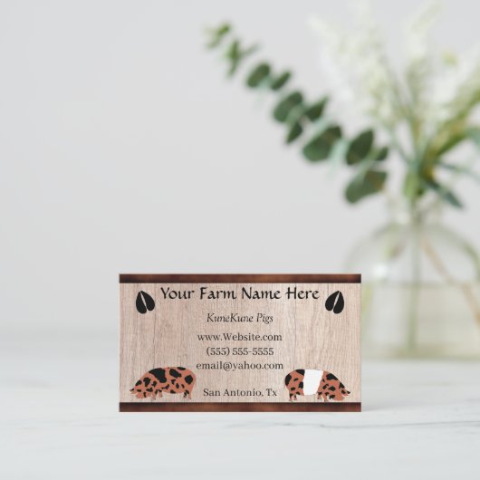 Kune Pig Visitenkarte (Stehend Vorderseite)