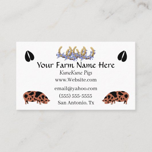 KuneKune Pig Business Card Visitenkarte (Vorderseite)