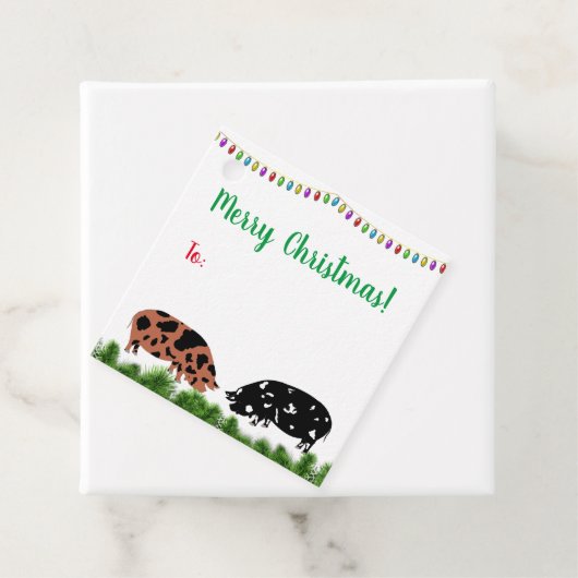 KuneKune Pig Weihnachtsgeschenk Tag Geschenkanhänger (Beispiel)