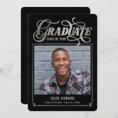 Künftige bearbeitbare Abschluss-Karte leuchten Einladung (Vorne/Hinten)