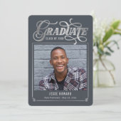 Künftige bearbeitbare Abschluss-Karte leuchten Einladung (Stehend Vorderseite)