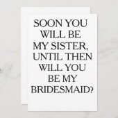 KÜNFTIGE BRIDESMAID-KARTE EINLADUNG (Vorne/Hinten)