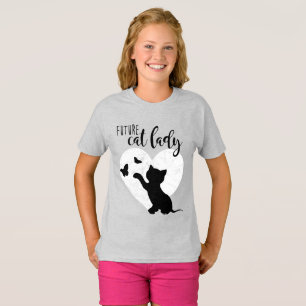 KÜNFTIGE CAT LADY Girls Kitty Cat Shirt