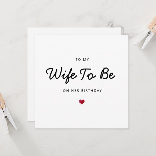 Künftige Ehefrau Romantisches Herz Karte (Vorderseite/Rückseite Beispiel)