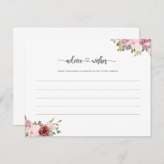 Künftige Eltern tippen Mama und Papa duschen Blume Mitteilungskarte (Vorne/Hinten)