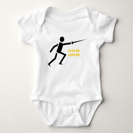 Künftige Fencer-Silhouette-Fechter Baby Strampler (Vorderseite)
