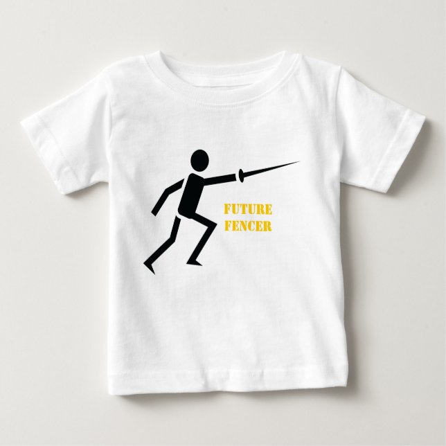 Künftige Fencer-Silhouette-Fechter Baby T-shirt (Vorderseite)