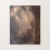 Künftige Festung Meer Wolken Regen Natur Scifi Puzzle (Vertikal)