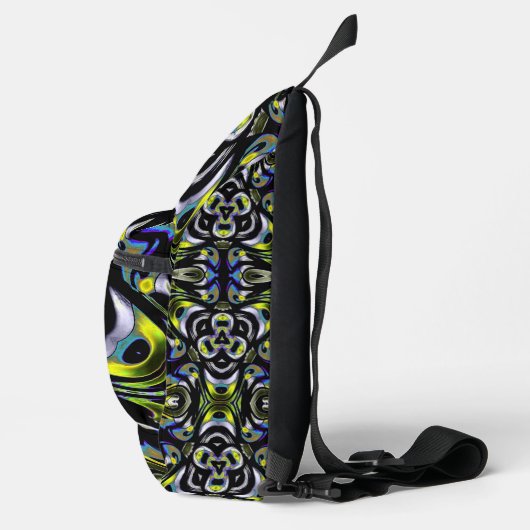 Künftige Formen Metallisches Gelbes Prism Crossbody Bag (Rechts)