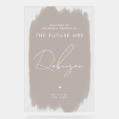 KÜNFTIGE FRAU Brautparty Begrüßung Dusty Beige Acrylschild (Vorderseite)