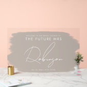 KÜNFTIGE FRAU Brautparty Begrüßungsfarbe Beige Acrylschild (Hochzeit)