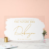 KÜNFTIGE FRAU Brautparty Begrüßungsfarbe Weiß Acrylschild (Hochzeit)