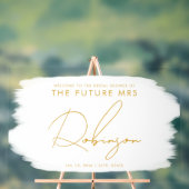 KÜNFTIGE FRAU Brautparty Begrüßungsfarbe Weiß Acrylschild (Neutral)