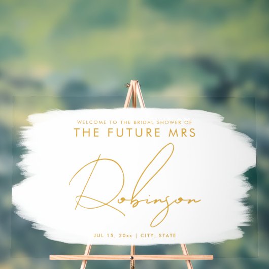 KÜNFTIGE FRAU Brautparty Begrüßungsfarbe Weiß Acrylschild (Neutral)