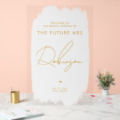 KÜNFTIGE FRAU Brautparty Willkommen Weißes Gold Acrylschild (Hochzeit)