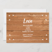 KÜNFTIGE FRAU. Eichenholz Rustikales Brautparty Fo Einladung (Rückseite)