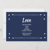 KÜNFTIGE FRAU. Foto mit blauem und weißem Brautpar Einladung (Rückseite)