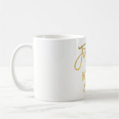 KÜNFTIGE FRAU. Gold Modern Script Name Personalisi Kaffeetasse (Links)