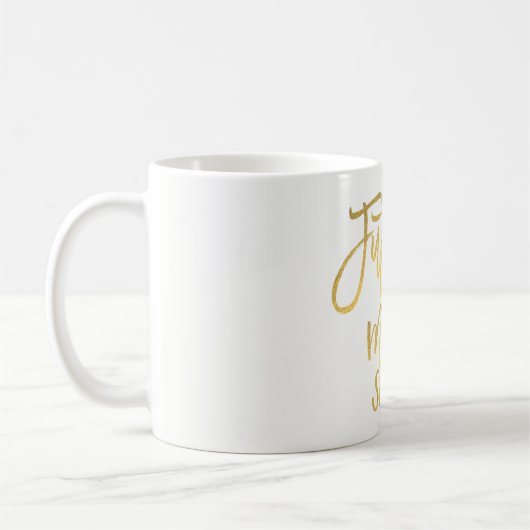 KÜNFTIGE FRAU. Gold Modern Script Name Personalisi Kaffeetasse (Links)