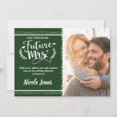 KÜNFTIGE FRAU. Pine Green Brautparty Foto Einladung (Vorderseite)
