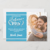 KÜNFTIGE FRAU. Rustikales blaues Brautparty Foto Einladung (Vorderseite)