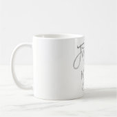 KÜNFTIGE FRAU. Silver Modern Script Name Personali Kaffeetasse (Links)