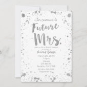 KÜNFTIGE FRAU. Silver White Bridal Dusche Einladun Einladung (Vorderseite)