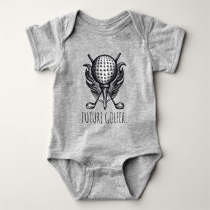 KÜNFTIGE GOLFER Golf Clubs Ball T-Shirt Golfsport Baby Strampler