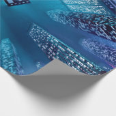 Künftige Innenstadt mit Wolkenkratzern in Neonkym Geschenkpapier (Ecke)