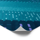 Künftige Innenstadt mit Wolkenkratzern in Neonkym Poster (Ecke)