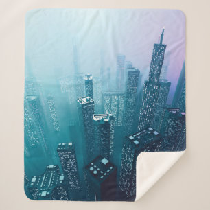 Künftige Innenstadt mit Wolkenkratzern in Neonkym Sherpadecke