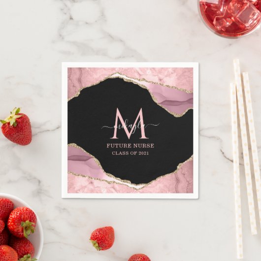 Künftige Krankenwagen Skriptsignatur Rosa Gold Abs Serviette (Beispiel)