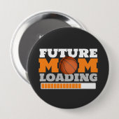 Künftige Mama Basketball-Babydusche Button (Vorne & Hinten)