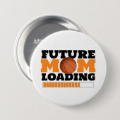 Künftige Mama Basketball-Babydusche Button (Vorne & Hinten)