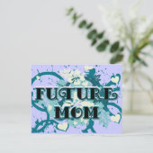 Künftige Mama - Herz und Blume Postkarte (Stehend Vorderseite)