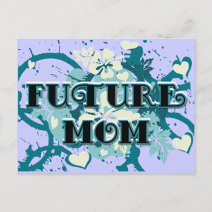 Künftige Mama - Herz und Blume Postkarte