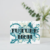 Künftige Mama - Herz und Blume Postkarte (Stehend Vorderseite)