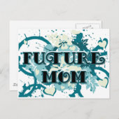 Künftige Mama - Herz und Blume Postkarte (Vorne/Hinten)