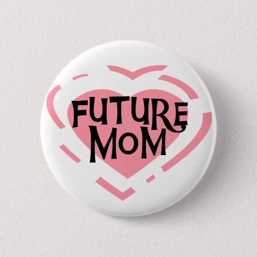 Künftige Mama Rosa Herzklappen und Geschenke Button (Vorderseite)